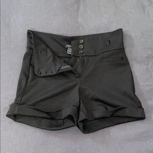 High waisted black shorts